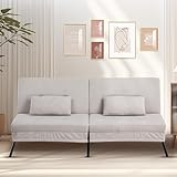 Funda de calidad: el sofá cama COMHOMA combina estilo y comodidad con su sofisticado diseño acolchado. La tela de primera calidad añade elegancia a cualquier habitación mientras garantiza años de uso duradero.