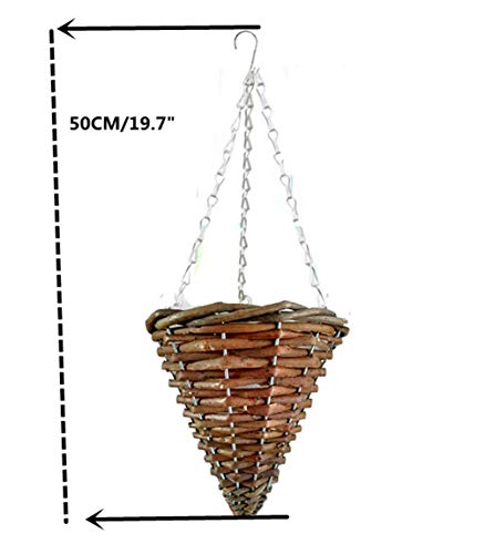 19.7" Orange And Pink Silk Flower Lifelike Hanging Cone Basket Artificial Flowers Daisy #TOP5