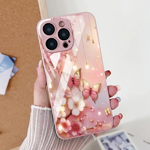 Coque iPhone 15 Pro Max en verre trempé rose PI15 offrant une haute résistance aux chocs