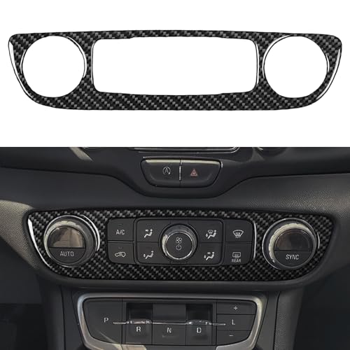 NVCNX Real Premium Carbon Fiber for GMC Terrain Accessories 2018-2024 2019 2020 2021 2022 2023 SLE/SLT/Denali/AT4 Car Dash AC Climate Control Panel Cover Interior Trim Thick Overlay Sticker Decal 1PC