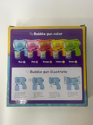 Bombble Automatische Seifenblasenpistole, Seifenblasenmaschine Gun Kinder 10000 Blasen/Min mit 130ML Seifenblasenlösung, Blasenspielzeug Geschenk für Kinder/Geburtstag/Party, Bubble Gun (Pink)