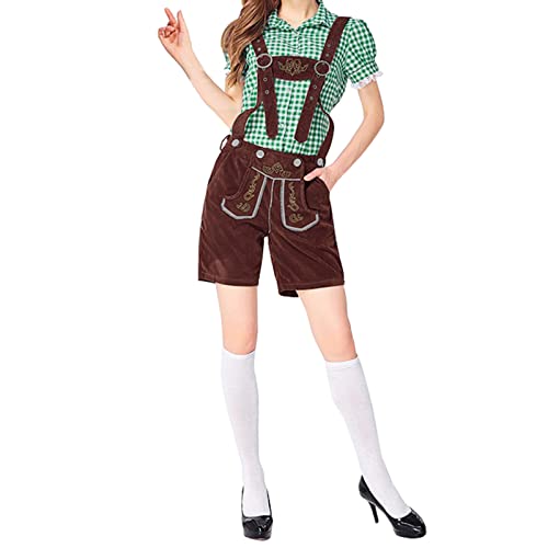Oktoberfest bayerska män Lederhosen kvinnor autentisk tysk outfit garvad brun lång svart bröllopsklänningar gotisk, gRÖN, M