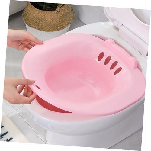 Baño de asiento para inodoro rosa, lavabo postoperatorio con diseño antideslizante 8