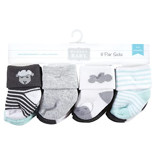 Image of Hudson Baby Baby 8-pack Cotton Rich Newborn and Terry Socks