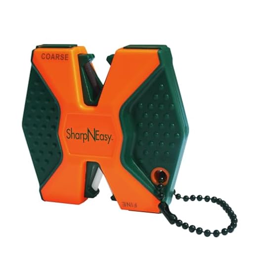 AccuSharp 2-Step Coarse and Fine Rods Knife Sharpener, Hones, Restores & Sharpens Kitchen Knives and All Types of Blades, Keychain Pull Through Knife Sharpener, Blaze Orange