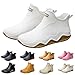 Rain Boots for Women Men Fashion Couple Walking Water Shoes,Water Resistant Ankle Rubber Boots Non-Slip Soles Mid Calf Booties Outdoor Casual Slip On Rubber Chelsea Shoes for Fishing Camping B-Beige