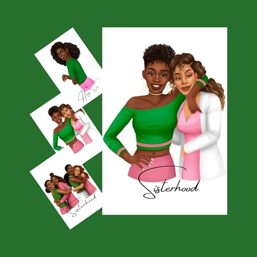 Image of Sisterhood Tote Bag, Journal and Stationery Gift Set, 6x9 inch Lined Journal, 3 Greeting Cards, Embroidered Canvas Tote, Gift Pack for Friends and Sisters (Pink+Green)