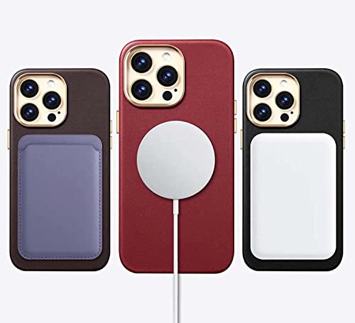 Funda para iPhone 14 en cuero rojo premium con protección anticaídas 6