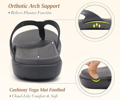 Image of KuaiLu Women's Orthotic Arch Support Flip Flop Sandals
