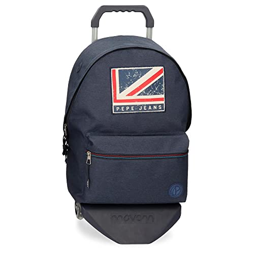 Sac à dos ordinateur 15.6 pouces bleu Pepe Jeans Aidan avec roulettes intégrées