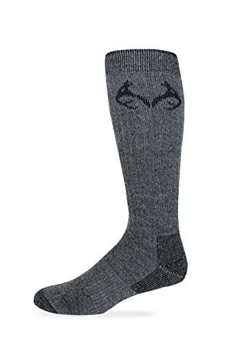 Realtree RT Men's Merino Wool Blend Boot Socks, 2 Pairs Mocha Camo LARGE3