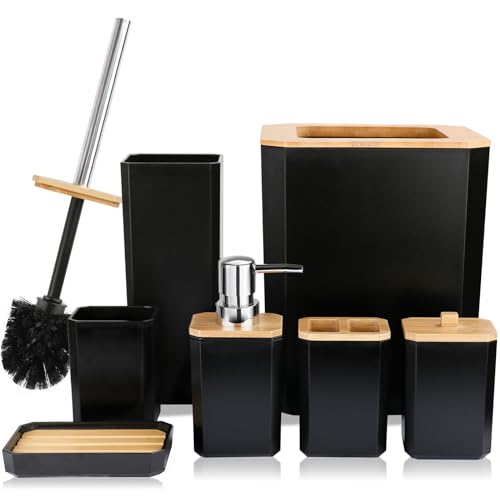 CERBIOR Bathroom Accessories Set 7 Piece Bath Ensemble Includes Soap