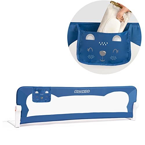 Ricokids, 150 x 42 x 35 cm, color azul, barandilla para cama infantil, para levantar verticalmente, protección de seguridad, niños pequeños, bebés Cover