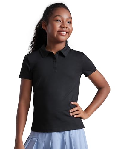 Amazon.com: CRZ YOGA Girls Cloud Jersey Polo Shirts Black X-Small