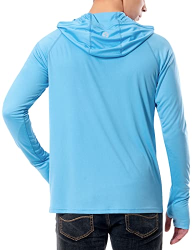 Image of Men's UPF 50+ Sun Protection Hoodie Long Sleeve SPF UV Quick Dry Lightweight Athletic Fishing Shirt with Thumbholes