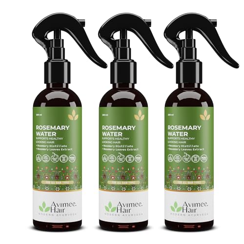 Image of Avimee Herbal Rosemary Water For Hair Growth (Pack of 3) | Mist Spray for Hairfall | Rosemary Hair Mist | Adds Shine & Helps Reduce Hairfall, Strengthens Hair | For Men & Women (200ml each)