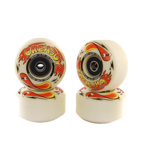 CREAJOY Skateboard Wheels 52mm 99a with Bearings, Set of 4