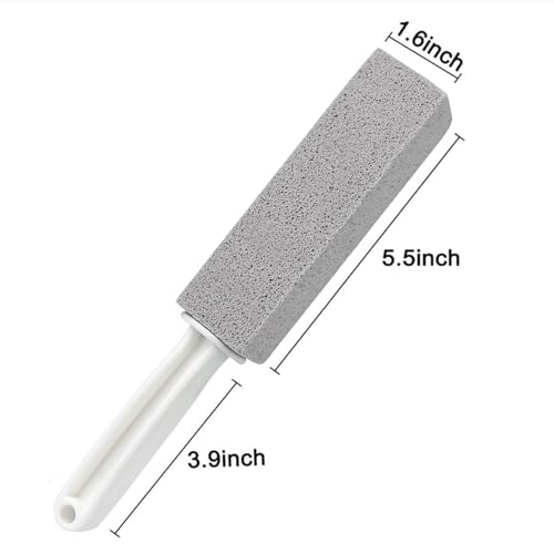 Image of 2 Pack Pumice Cleaning Stone with Handle, Toilet Bowl Cleaner Toilet Brush with Non-Slip Long Plastic Handle for Kitchen /Bath /Pool /Household Cleaning