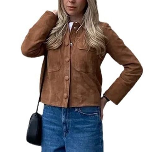 Suede Jacket Women Suede Coat Western Jacket Vintage Jacket Brown Suede Jacket Barn Jacket Winter Coat Outerwear
