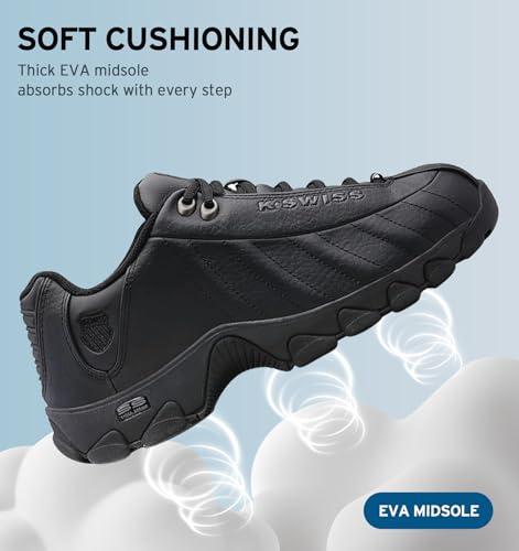Image of K-Swiss Men's ST329 CMF Sneaker, Wide Tennis Walking Shoes Leather Upper