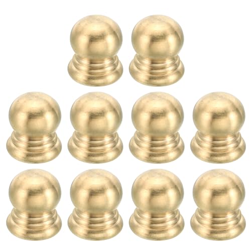 Image of PATIKIL M6x1 Thread Brass Cap Nuts Knob, 10 Pack Lamp Finial Decoration Screw Caps Nut Handle Knob Decoration for Lighting Furniture Cabinet, 10mm