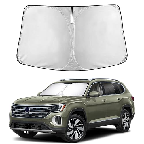 Image of EcoNour Windshield Sunshade Compatible for Volkswagen VW Atlas 2018-2023 2024 2025 2026, Sun Visor for Front Windshield & Window Sun Shade Cover, UV Heat Blocker & Protector, Car Accessories