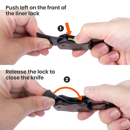 Small Pocket Knife for Men, Cool Box Cutter with 1.34 inch Sharp Blade, EDC Knives Tool for Everyday Carry (Wood Grain) - Image 6