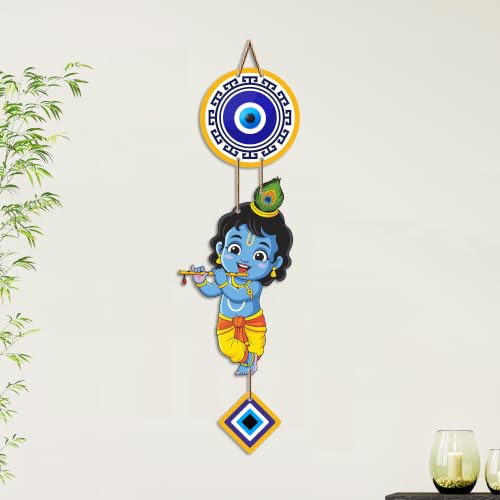 Image of Artvibes Bal Krishna Evil Eye Wall Hanging for Home Entrance Decor | Nazar Battu Protection Hanging for Living Room Bedroom Temple Office | Vastu Positive Energy Decorative Gift (WH 8570N)