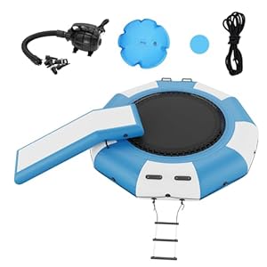 VEVOR 3,05m Aufblasbarer Wassertrampolin mit Rutsche