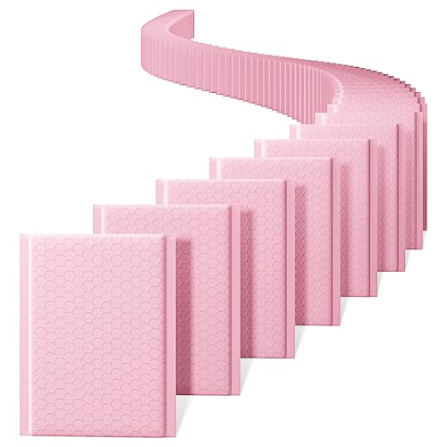 Image of METRONIC Bubble Mailers 6x10 Inch 100 Pack Light Pink Padded Envelopes | Usable Size 6x9 inch Waterproof Bubble Mailer Self-Seal Cushion Mailing Envelopes Bubble Padded for Shipping Makeup Jewelry Bulk