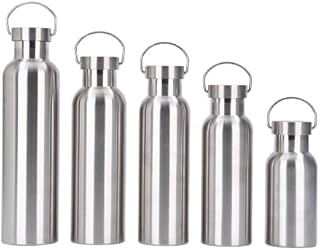 スポーツボトル 水筒 350ml 1000ml 直飲み 真空断熱 魔法瓶 マグボトル ダブルステンレスボトル 軽量タイプ 保温保冷 洗いやすい アウトドア スポーツ 携帯に便利(シルバー,350ml)