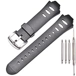 XBHSW Rubber strap SS0S4723000 Compatible with SUUNTO observer SR X6HRM DEC19 P45 18Apr23 30AP0 men's sports Replacement watch wristband Waterproof Bracelet - Black Silver buckle