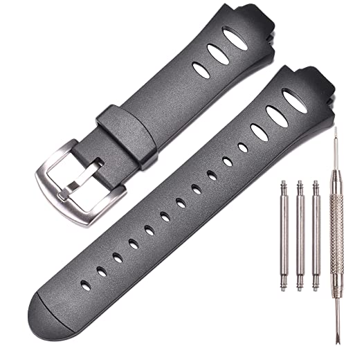 XBHSW Bracelet en caoutchouc SS0S4723000 compatible avec Suunto Observer SR X6HRM DEC19 P45 18av23 30AP0 pour homme Bracelet de rechange étanche – Boucle noire et argentée