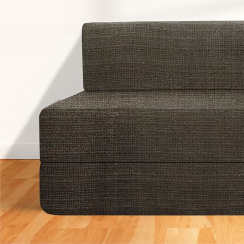 Image of CELLBELL Comfy Sofa Cum Bed 5x6.5 Feet | Foldable Dual Use Couch Bed with Soft Cushions, Washable Fabric Cover & Sturdy Frame | Space Saving Modern Design for Living Room, Bedroom & Guest Use (Grey)