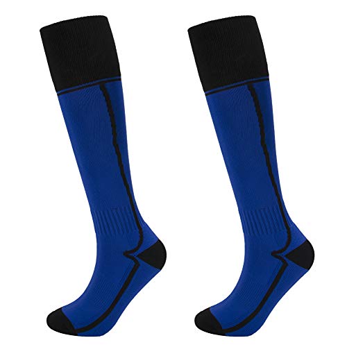 Fitliva Royal Blue Softball Soccer Socks for Girls Boys (2 Pairs)