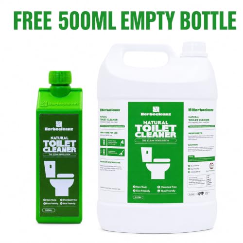 Image of Natural Toilet Cleaner 5L Pack | Plant-Derived, Non-Toxic & Non-Corrosive Formula | Commode Cleaner for Hygienic Bathroom Cleaning | Includes Free Empty Spray Bottle