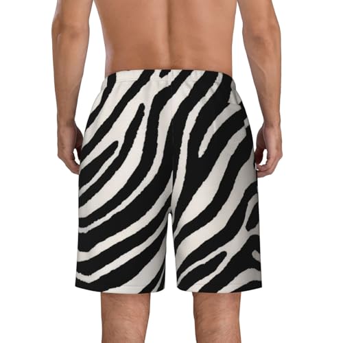 Zebra Animal Beach Short for Men Polyester Peach Skin Quick-Drying Trunks Pool Swimwear S-3xl4