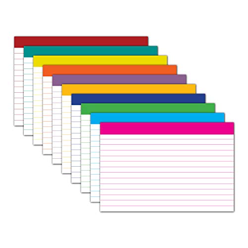 DEBRADALE DESIGNS - 500 Color Bar Ruled 4" X 6" Index Cards - Standard 110# Index Card Stock - 50 Each Of Ten (10) Great Colors - 2 Shrunk Wrapped Packages Of 250 Cards - Perfect for AP Art History - Thumbnail 6