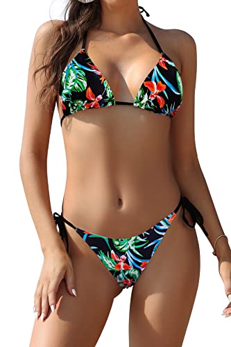 SHEKINI Damen Bikini Set Verstellbare Neckholder Ties-up Triangel...