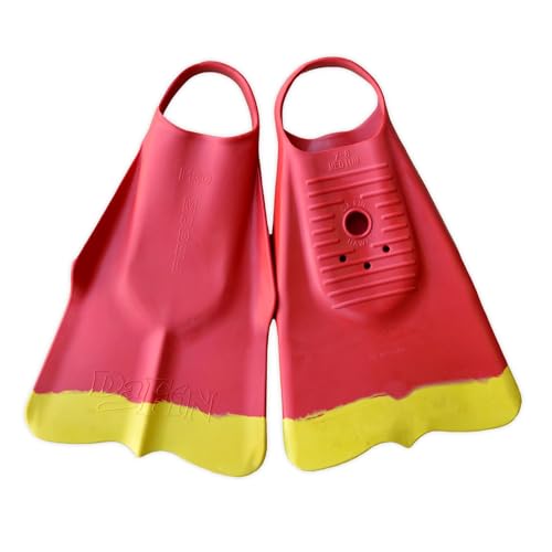 DaFin Original Lifeguard Swim Fin | Red/Yellow | L | for Bodyboarding Bodysufing Snorkeling Diving Pool Training