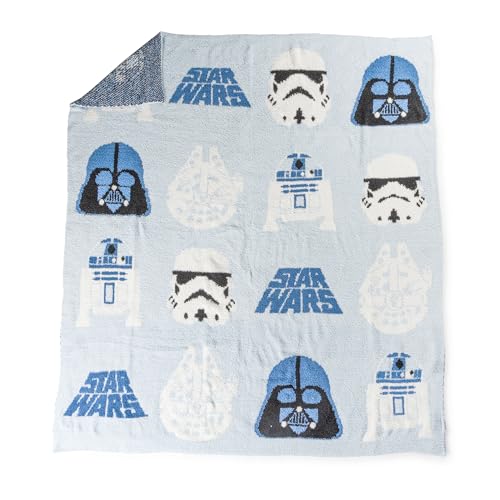 Image of Jay Franco Star Wars Feather Knit Fluffy Throw Blanket - Darth Vader and R2D2 Fuzzy Blanket Measures 50 x 60 inch - Super Soft Lightweight Bedding