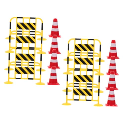 LIFKOME 1 Set Miniature Traffic Landscape Model Street Cone Barrier for Interactive Learning Parent Play Table Supply