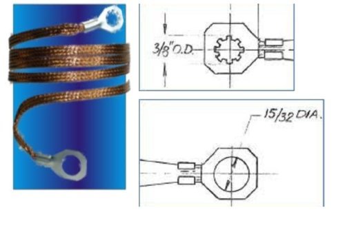 20' (609Cm) X 0.35" Copper Ground Strap Cable+ Do-It-Yourself Terminal Kit. Braided Wire #TOP2