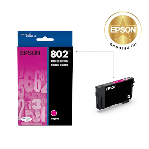 Image of Epson 802 DURABrite Ultra Ink Standard Capacity Magenta Cartridge (T802320-S) Works with Workforce Pro WF-4720,4730,4734,4740,(Pack of 2)