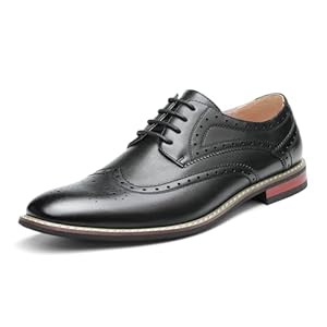 Bruno Marc Moda Italy Prince Men’s Classic Modern Oxford Lace Dress Shoes