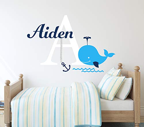 Vinilo decorativo infantil con diseño de ballena azul miniatura 2