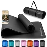 KG Physio Yoga Mat - Thick Yoga Mats for Women & Men, High-Density NBR Foam Excercise Mat, Non-Slip & Sweat-Resistant, Ideal for Pilates, Home Fitness and Home Workout - Strap Included
