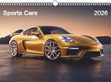 N Neumann - Sports Cars Kalender 2026 – Wandkalender DIN A3 (ca. 42×30 cm) mit 12 Luxusauto-Motiven, 4-sprachigem Kalendarium & Spiralbindung, ... für PS- & Sportwagenfans: Wandkalender A3