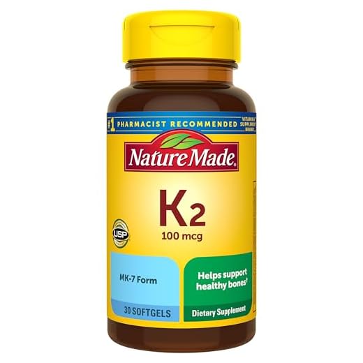 Nature Made Vitamin K2 100 mcg, Healthy Bone Supplements, Vitamin K2 Supplement, 30 Softgels, 30 Day Supply