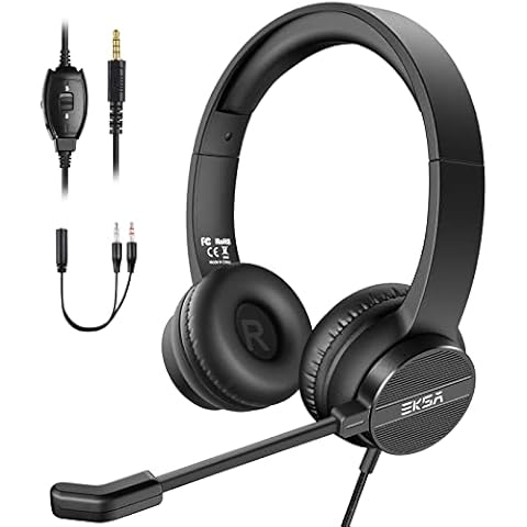 EKSA H12 Wired Headset with Microphone Cover